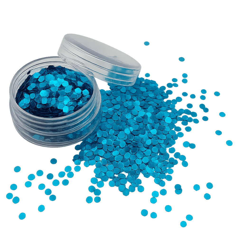 Chunky Blue: blauwe biologisch afbreekbare festival glitters - EcoGlitterWorld