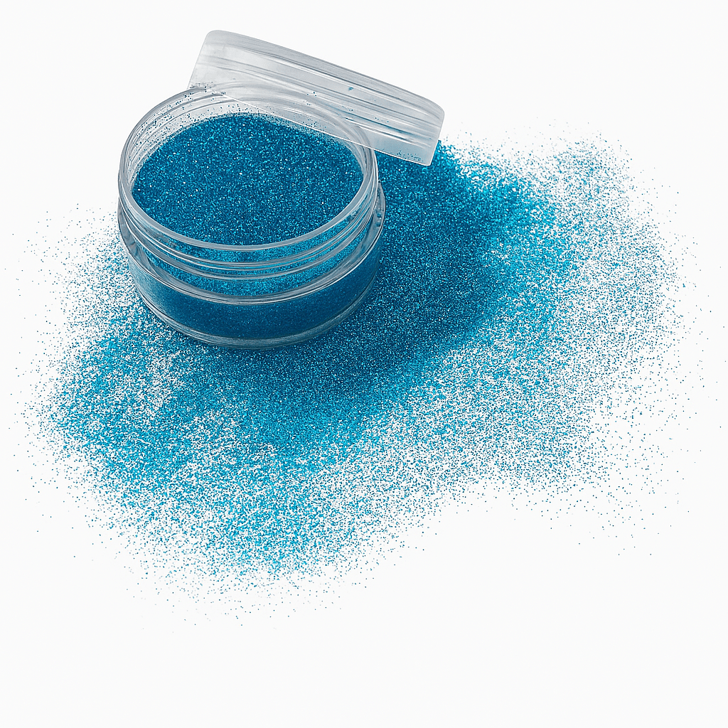 Blue Dust: kleine blauwe biologisch afbreekbare festival glitters - EcoGlitterWorld