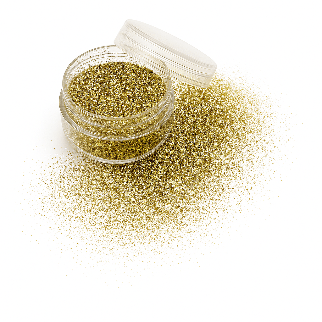 Gold Dust: kleine gouden biologisch afbreekbare festival glitters - EcoGlitterWorld
