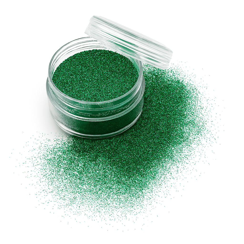 Green Dust: kleine groene biologisch afbreekbare festival glitters - EcoGlitterWorld