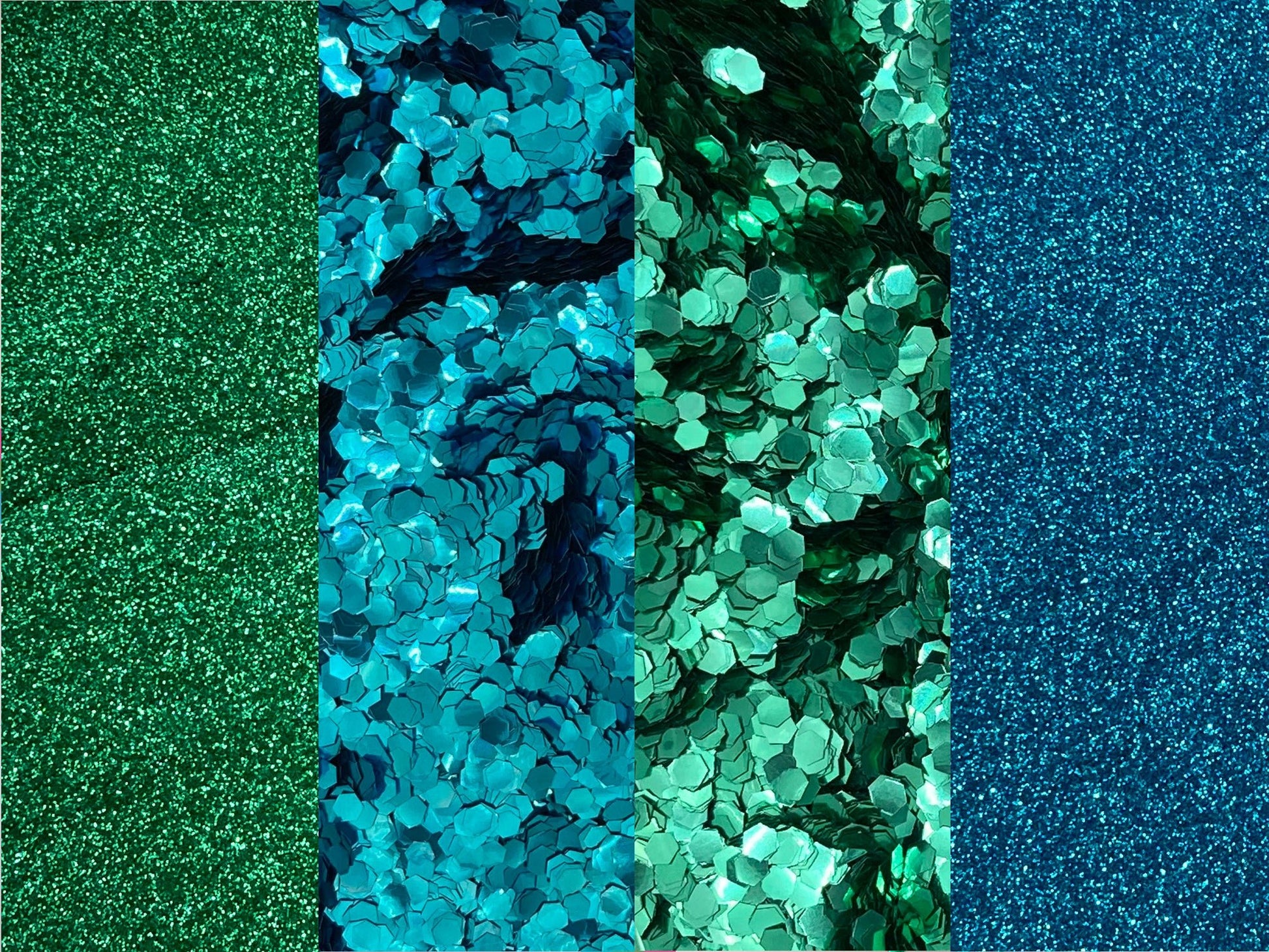 Bundle pack: groen en blauwe biologisch afbreekbare festival glitters - EcoGlitterWorld
