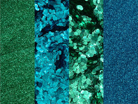 Bundle pack: groen en blauwe biologisch afbreekbare festival glitters - EcoGlitterWorld