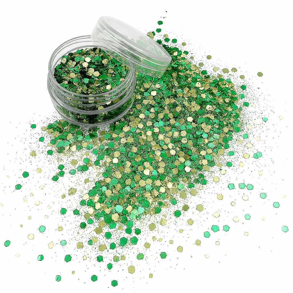 Forest Mix: glittermix van biologisch afbreekbare festival glitters - EcoGlitterWorld