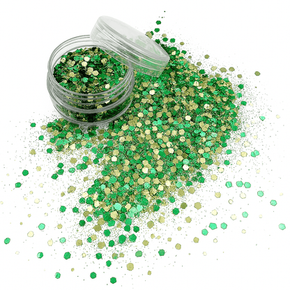 Forest Mix: glittermix van biologisch afbreekbare festival glitters - EcoGlitterWorld
