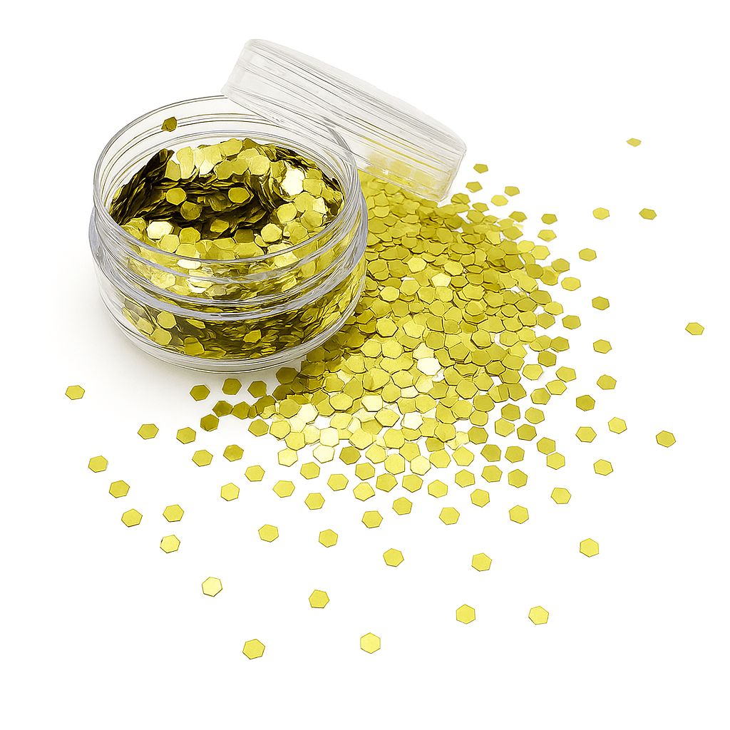 Chunky Gold: gouden biologisch afbreekbare festival glitters - EcoGlitterWorld