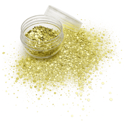 Gold Mix: glittermix van biologisch afbreekbare festival glitters - EcoGlitterWorld