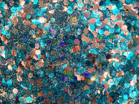 Ocean Mix: glittermix van biologisch afbreekbare festival glitters - EcoGlitterWorld