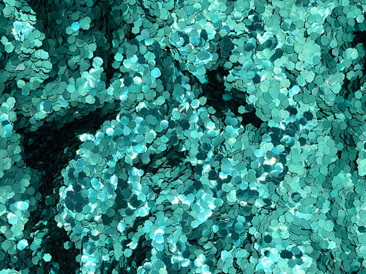Chunky Turquoise: grote biologisch afbreekbare festival glitters - EcoGlitterWorld